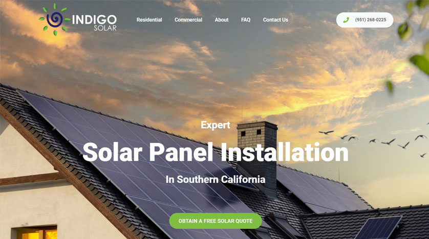 Website Development – Indigo Solar Energy